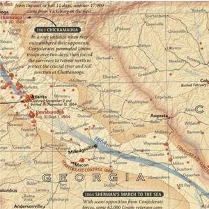 National Geographic: Battles of the Civil War Wall Map